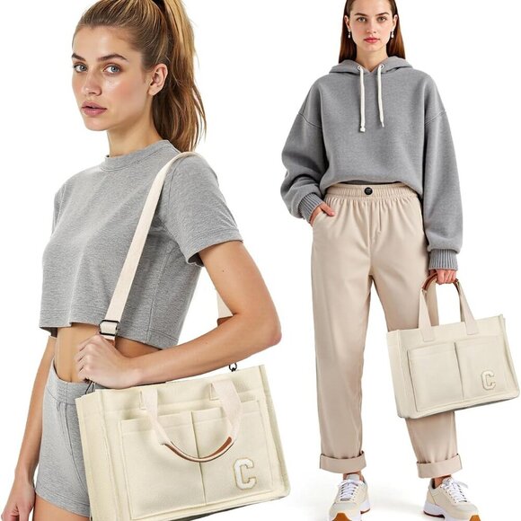 Elegant Women's Laptop Tote Bag with Padded Compartment & Zipper Closure - Picture 2 of 8